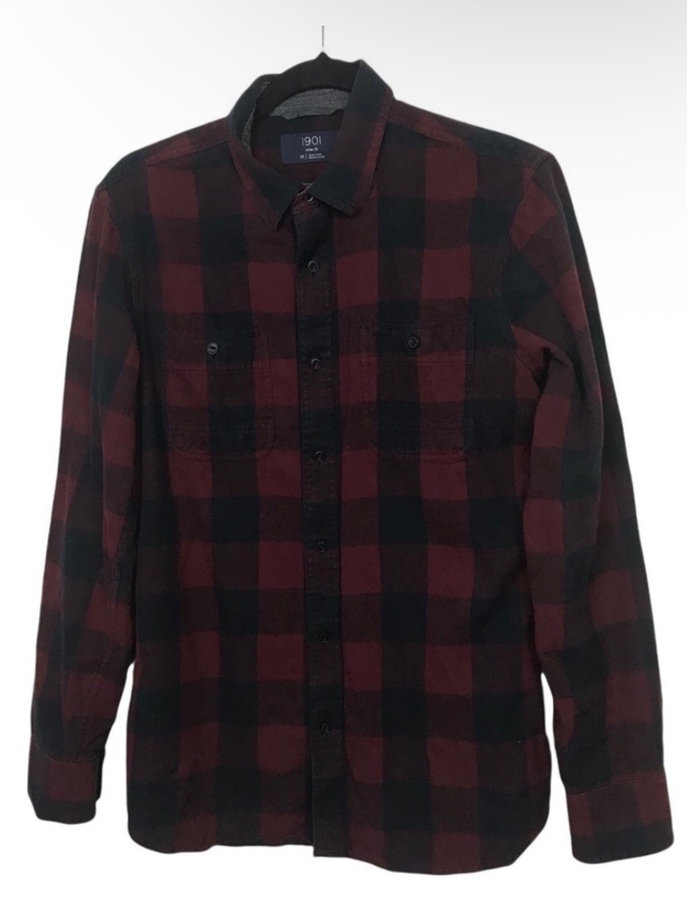 1901 Red Trim Fit Buffalo Check Button Up Shirt